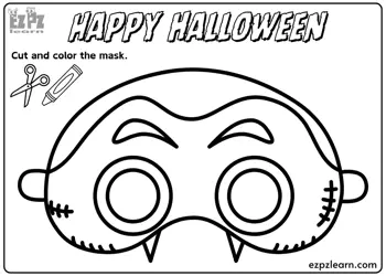 Cut and Color Vampire Halloween Mask Craft – Fun Halloween Activity for Kids